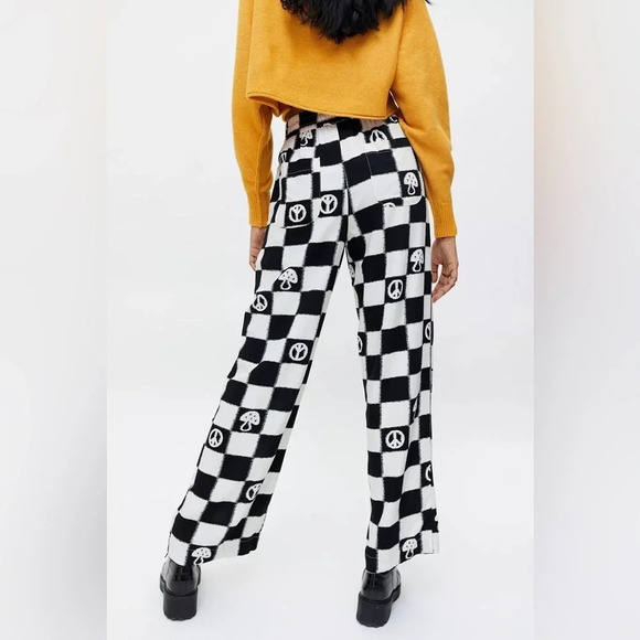 Urban outfitters UO Carmen Printed Pull-On Pant pockets drawstrings wide leg S - Picture 10 of 10